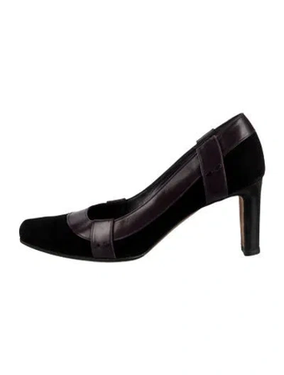 Pre-owned Manolo Blahnik Suede Pumps In Black