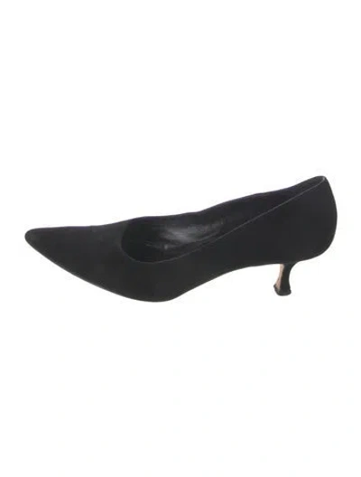 Pre-owned Manolo Blahnik Suede Pumps In Black