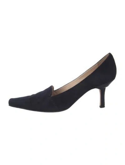 Pre-owned Manolo Blahnik Suede Pumps In Blue