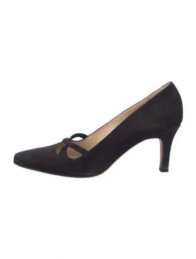 Pre-owned Manolo Blahnik Suede Pumps In Blue