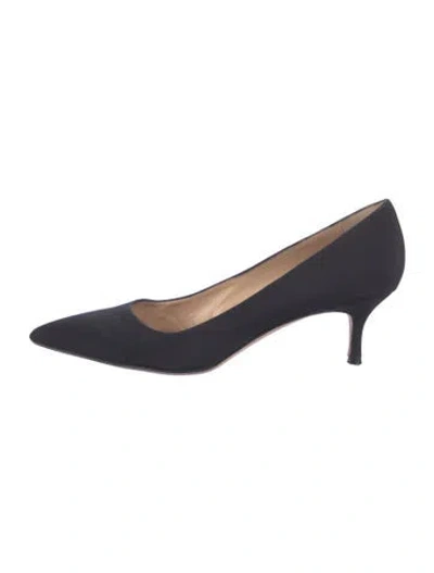 Pre-owned Manolo Blahnik Suede Pumps In Blue