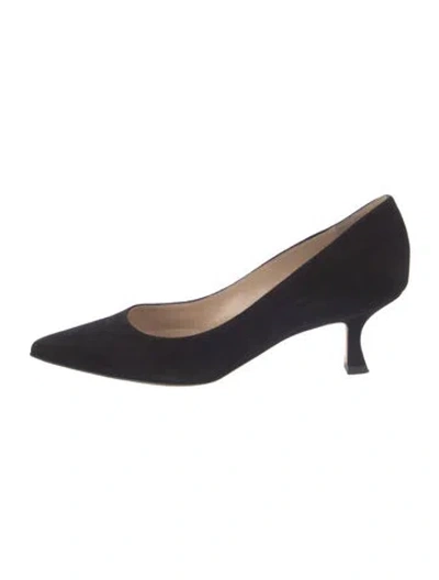 Pre-owned Manolo Blahnik Suede Pumps In Blue