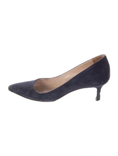 Pre-owned Manolo Blahnik Suede Pumps In Blue