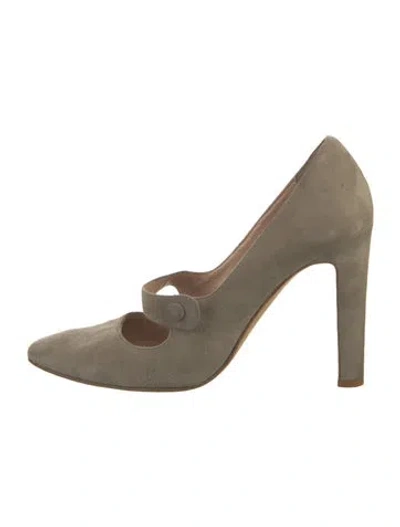 Pre-owned Manolo Blahnik Suede Pumps In Green