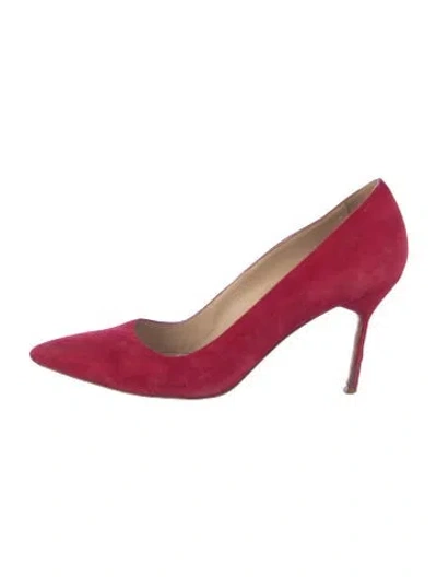 Pre-owned Manolo Blahnik Suede Pumps In Pink