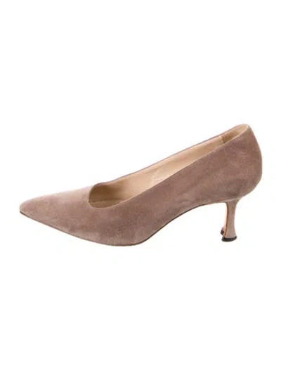Pre-owned Manolo Blahnik Suede Pumps In Pink