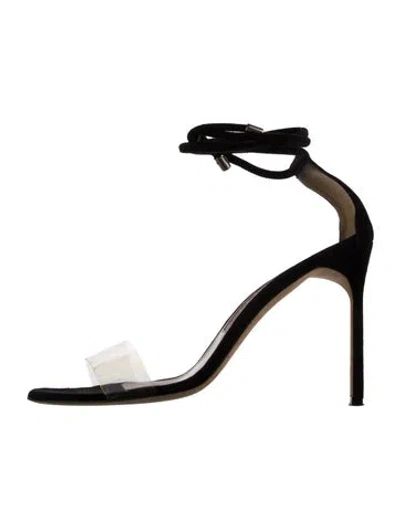 Pre-owned Manolo Blahnik Suede Sandals In Black