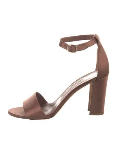 Pre-owned Manolo Blahnik Suede Sandals In Neutral