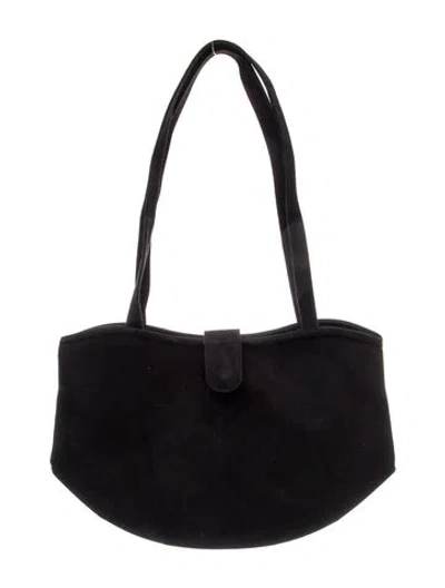 Pre-owned Manolo Blahnik Suede Shoulder Bag In Black
