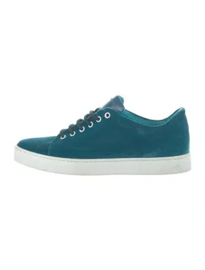 Pre-owned Manolo Blahnik Suede Sneakers In Blue