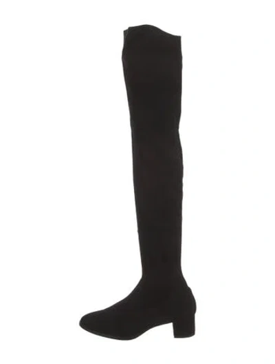 Pre-owned Manolo Blahnik Suede Sock Boots In Black