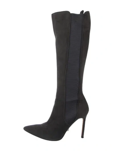 Pre-owned Manolo Blahnik Suede Sock Boots In Black