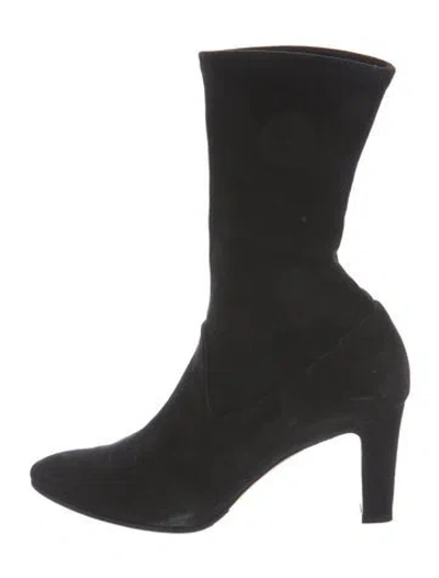 Pre-owned Manolo Blahnik Suede Sock Boots In Black
