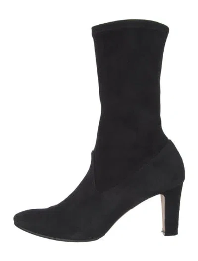 Pre-owned Manolo Blahnik Suede Sock Boots In Blue