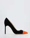 MANOLO BLAHNIK SUEDE STILETTO HEELS WITH POINTED TOE DETAIL