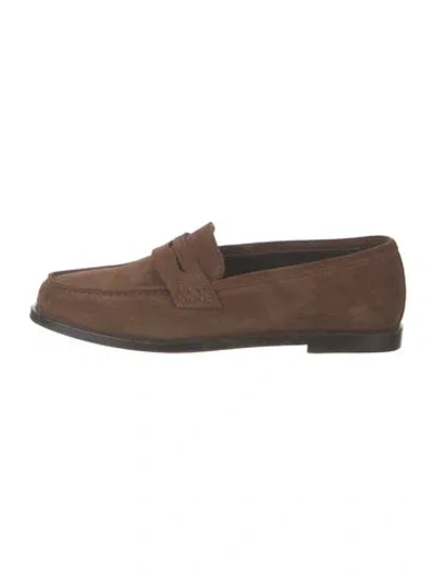 Pre-owned Manolo Blahnik Suede Tassel Accents Loafers In Brown