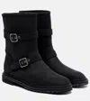 Manolo Blahnik Sulaltrosa Leather Biker Boots In Black
