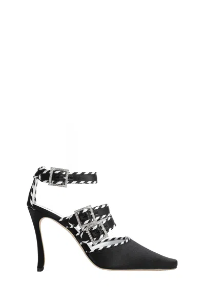 Manolo Blahnik Sumba 105 Satin Ankle Strap Pumps In Black