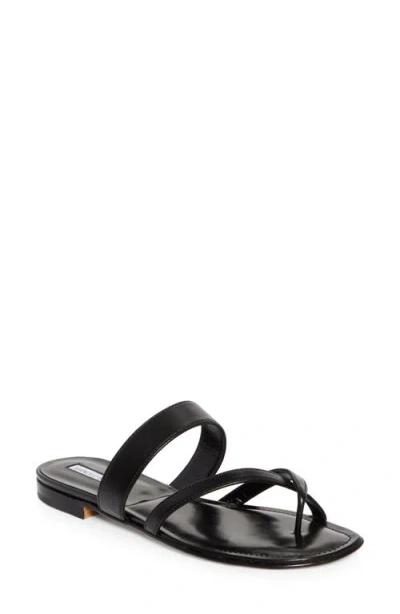 Manolo Blahnik Susa Crossover Sandal In Black
