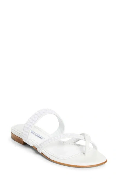 Manolo Blahnik Susa Crossover Sandal In White