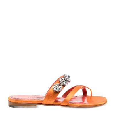 MANOLO BLAHNIK SUSA CROSSOVER STRAPS SANDALS