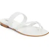 Manolo Blahnik Susa Leather Thong Sandals In White