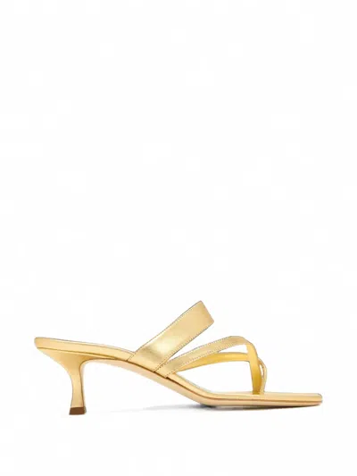 Manolo Blahnik Susa Strappy Leather Sandals In Gold