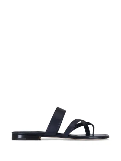 Manolo Blahnik Susa Toe-strap Slip-on Sandals In Blue