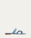 Manolo Blahnik Susara Woven Flat Slide Sandals