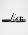 Manolo Blahnik Susara Woven Flat Slide Sandals