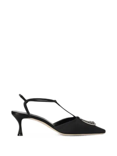 Manolo Blahnik Takal Crystal-buckle Heeled Pumps In Black