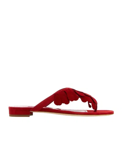 Manolo Blahnik Tamako Strappy Sandals In Red