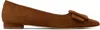 Manolo Blahnik Tan Maysale Pump Ballerina Flats