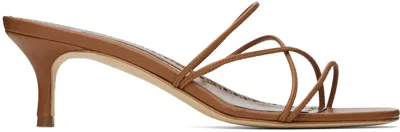 Manolo Blahnik Tan Ninfemu Mules In 2107 Medium Brown