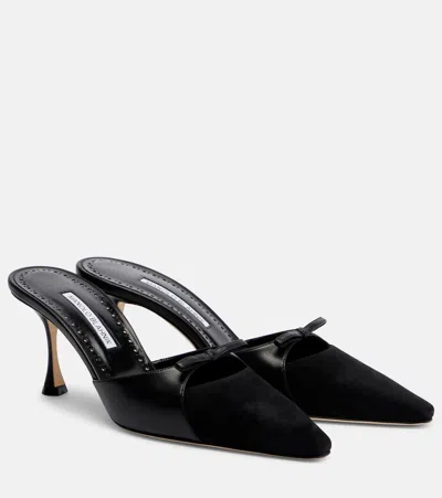 Manolo Blahnik Tapidpla Leather Pumps In Black