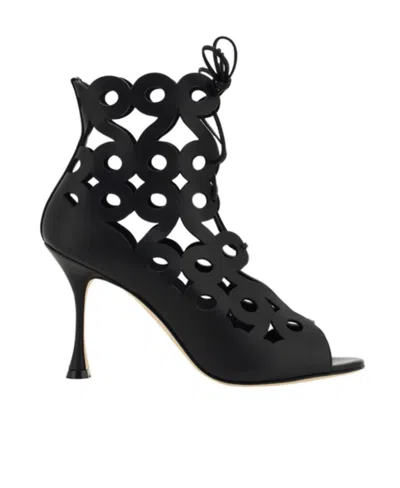 MANOLO BLAHNIK MANOLO BLAHNIK TARALO GEOMETRIC CUT-OUT BOOTS