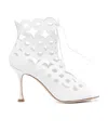 Manolo Blahnik Taralo Pointed Toe Cut-out Leather Pumps In White