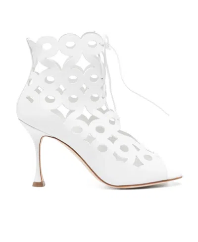 Manolo Blahnik Taralo Hollowed-out High Heel Boots In Multicolor