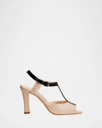 Manolo Blahnik Tariki T-strap Patent Leather Sandals In Multi