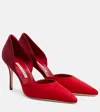 Manolo Blahnik Taylerbinu 90 Suede Pumps In Red