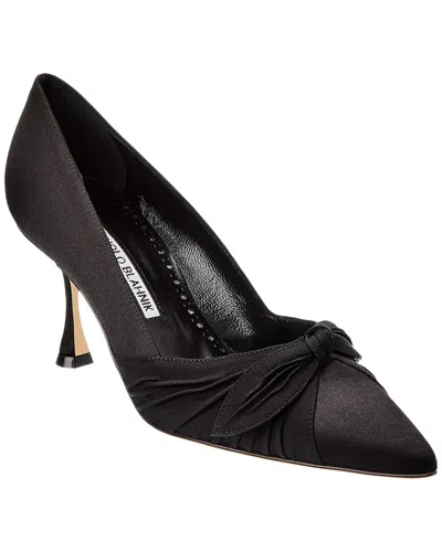 Manolo Blahnik Terka 70 Satin Pump In Black