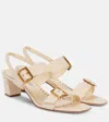Manolo Blahnik Thalitsli 50 Leather Slingback Sandals