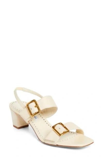 Manolo Blahnik Thalitsli Slingback Sandal In Light Cream
