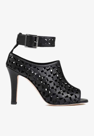 MANOLO BLAHNIK TINGAH 105 LEATHER SANDALS