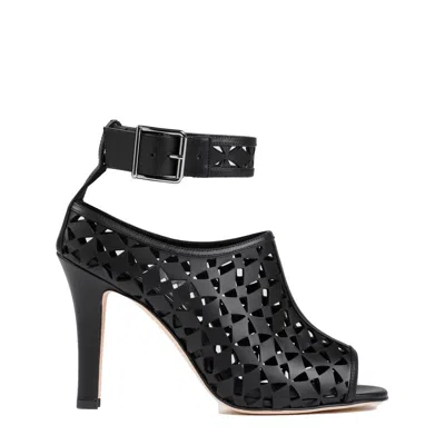 MANOLO BLAHNIK TINGAH 105 YOTH CALF LEATHER SANDALS