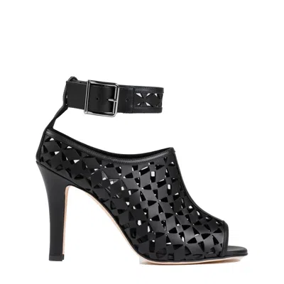 Manolo Blahnik Tingah 105 Yoth Calf Leather Sandals In Black