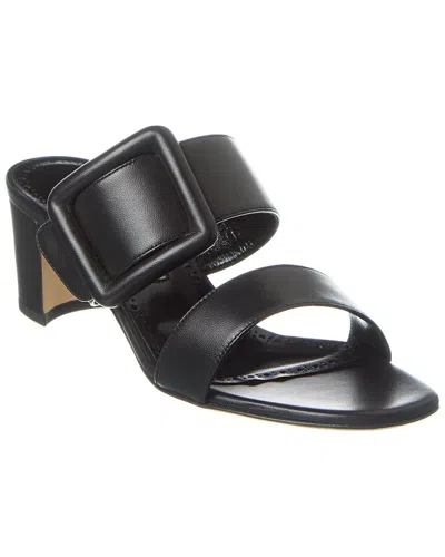 Manolo Blahnik Titubanew Leather Sandal In Black