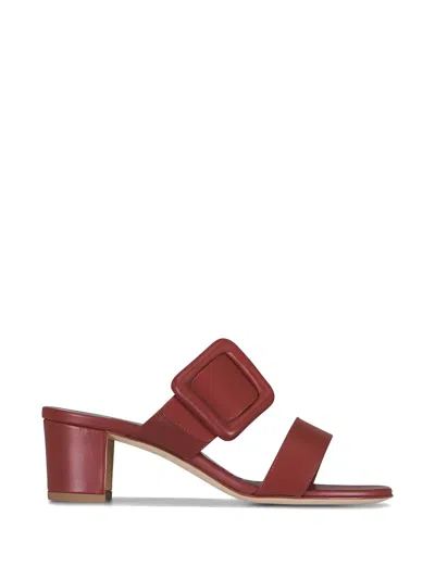 Manolo Blahnik Titubanew Buckle-strap Heeled Sandals In Red