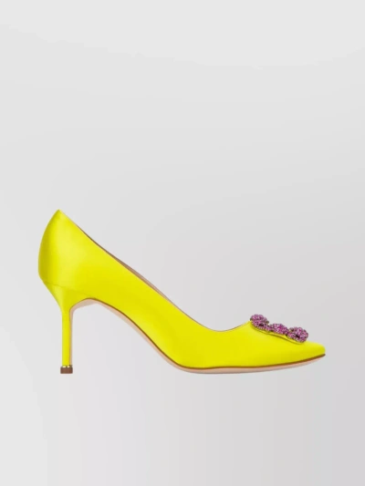Manolo Blahnik Toe Embellished Stiletto Pumps In Yellow