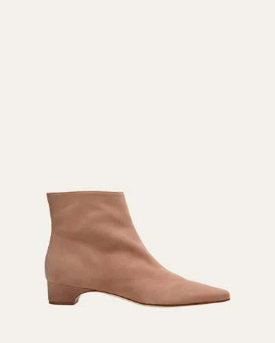 Manolo Blahnik Tolarc Suede Ankle Boots In Neutral